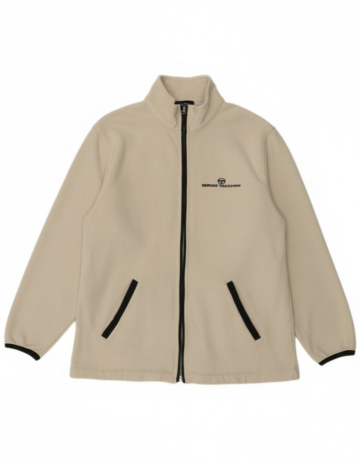 Sergio Tacchini Herren-Trainingsanzug, Oberteil, Jacke, Größe S, gebrochenes Weiß