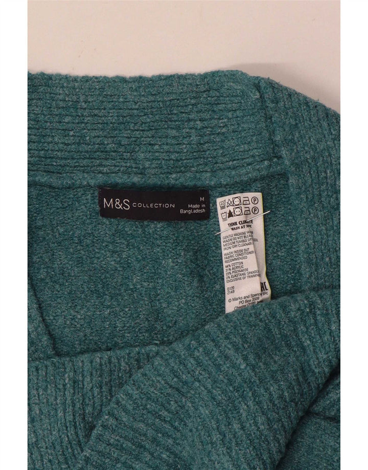 Marks & Spencer Damen-Cardigan-Pullover UK 14 Mittelblaue Baumwolle