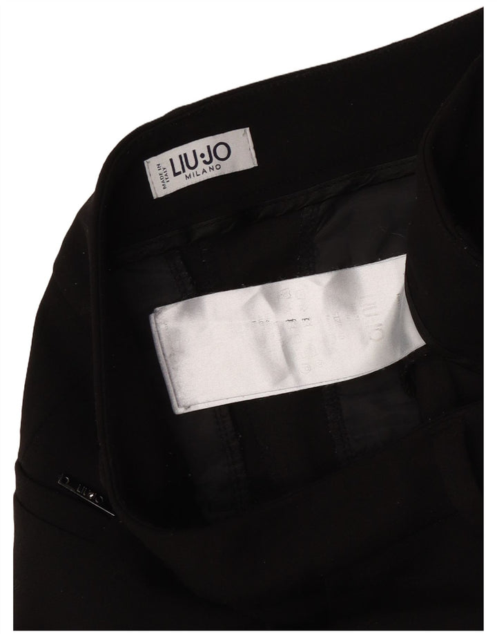 Liu Jo Damen Flare Freizeithose IT 40 Small W30 L28 Schwarz Polyester