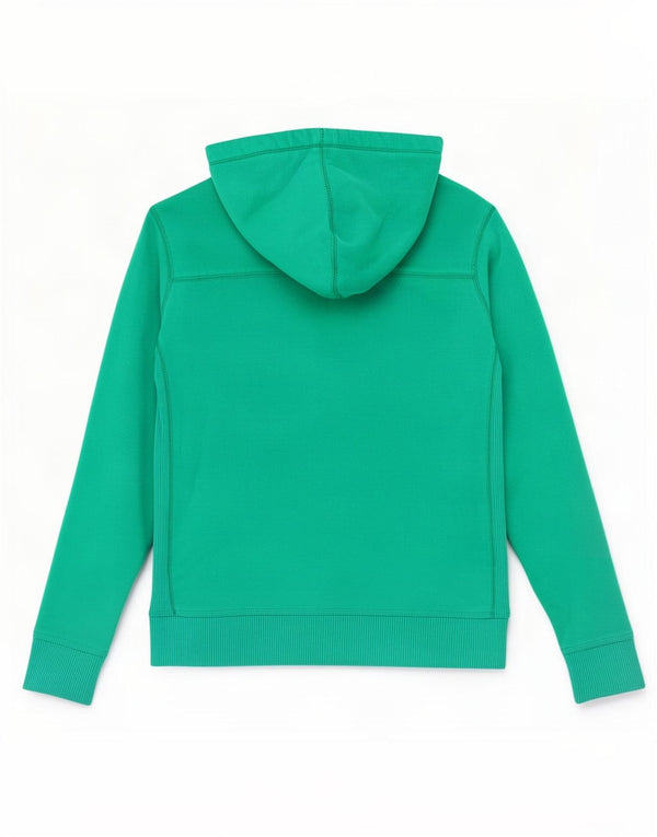 Tommy Hilfiger Damen-Kapuzenpullover mit grafischem Reißverschluss, UK 14, mittelgrüne Baumwolle