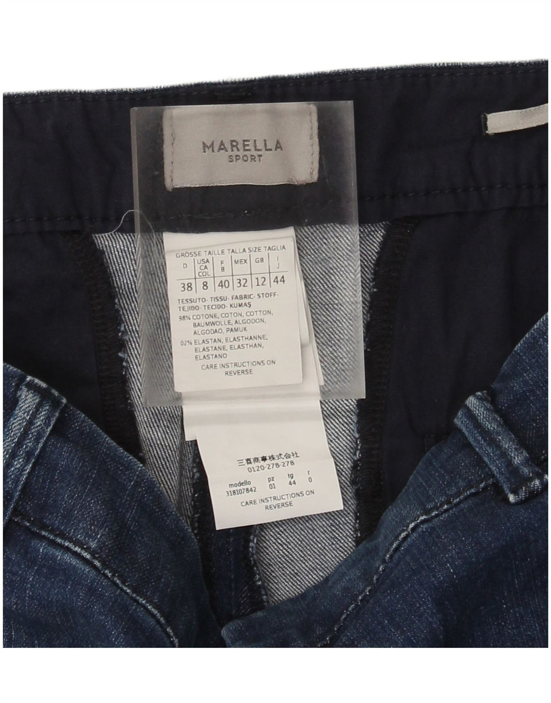 Marella Damen Slim Jeans UK 12 Medium W32 L27 Blaue Baumwolle