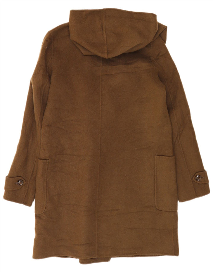 Massimo Dutti Damen-Übergröße-Zweireihermantel mit Kapuze, EU 36, XS, Khaki