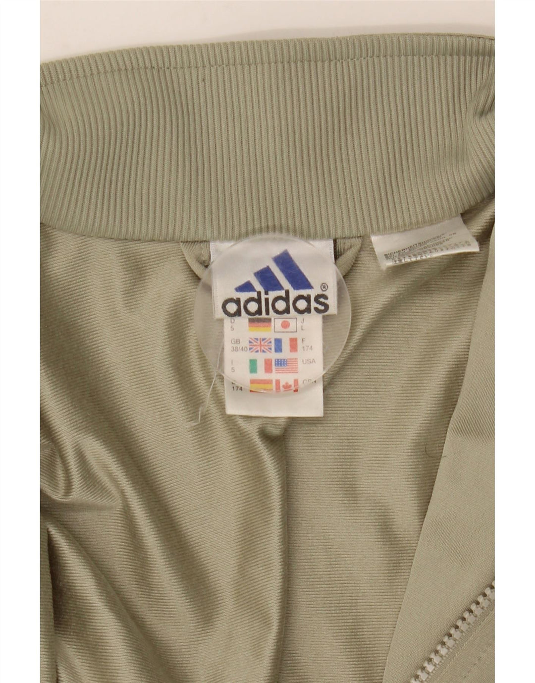 Adidas Herren Trainingsanzug Top Jacke UK 38/40 Medium Khaki Polyester