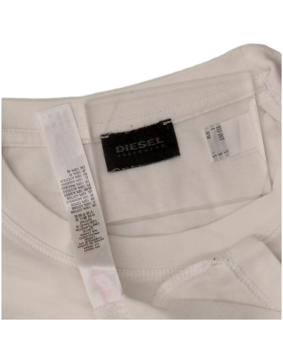 DIESEL Herren-T-Shirt mit Grafik, Größe S, weiße Baumwolle