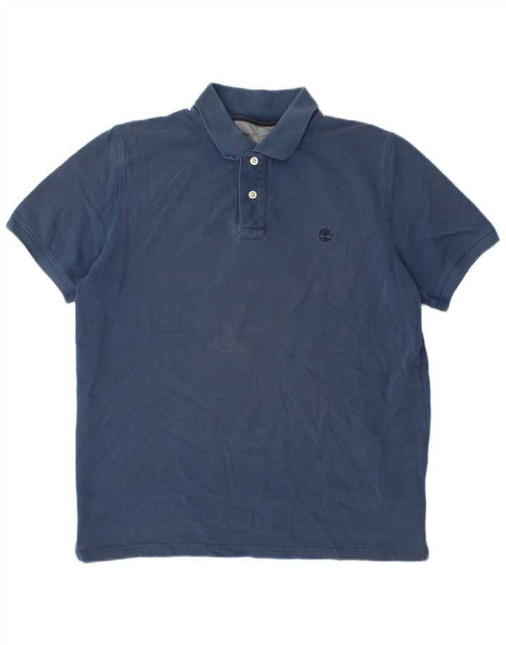 Timberland Herren-Poloshirt mit normaler Passform, mittelmarineblaue Baumwolle