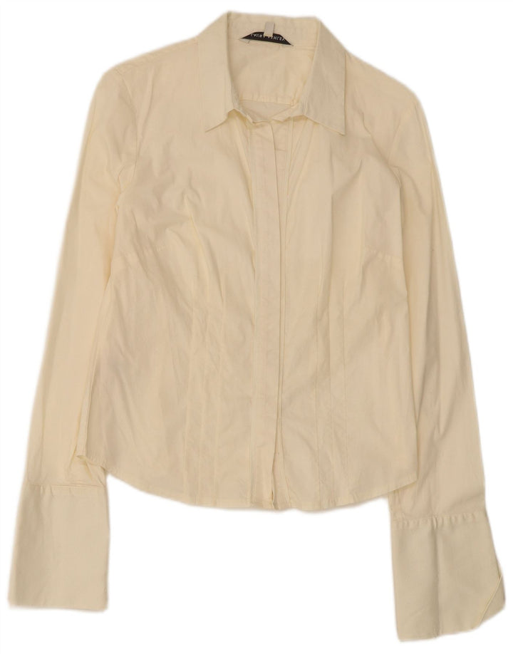 Laura Ashley Damen formelles Hemd, UK 12, mittelbeige Baumwolle