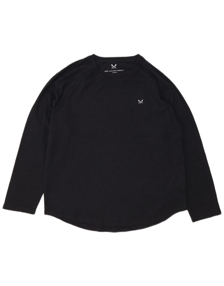 Crew Clothing Herren-Top, langärmelig, 2XL, schwarze Baumwolle