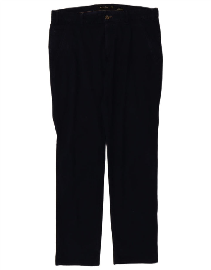 MASSIMO DUTTI Herren-Chinohose mit legerer Passform, EU 42, Größe L, W32, L32, Marineblau