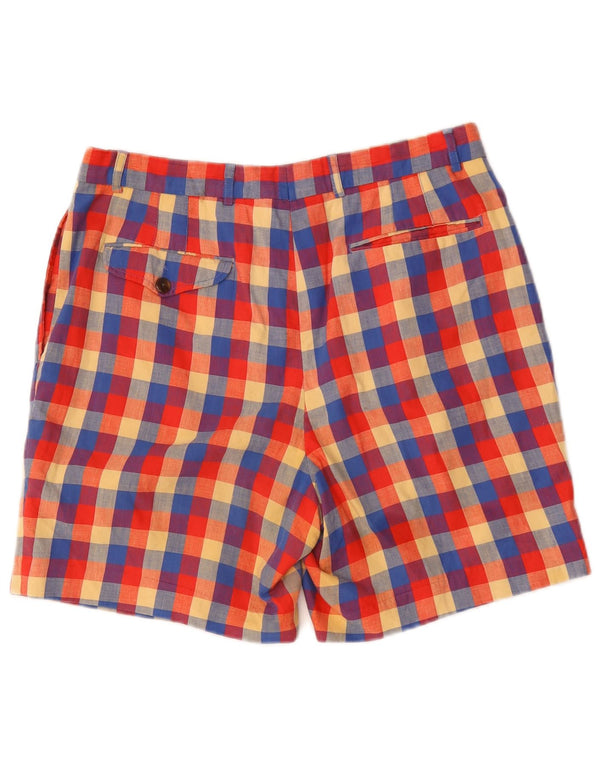 PENINSULA Herren-Chinoshorts Medium W30 Mehrfarbige Gingham-Baumwolle