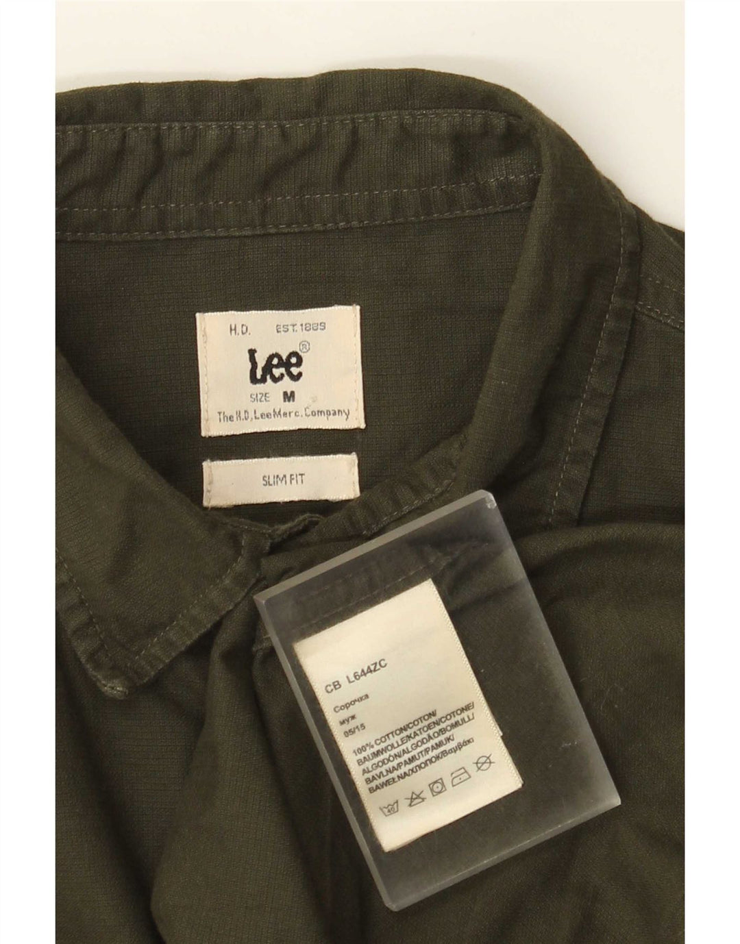 Lee Herren-Slim-Fit-Hemd aus mittlerer Khaki-Baumwolle