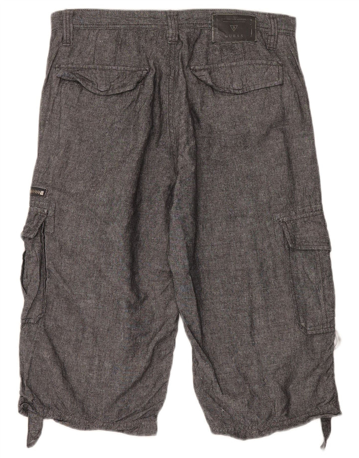 Guess Herren Cargoshorts W30 Mittelgraues Leinen