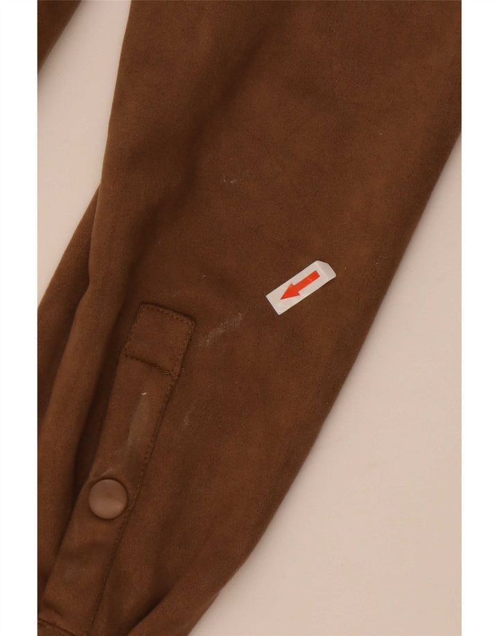 Zara Herren-Lumberjack-Hemd mit Kapuze aus mittelbraunem Polyester
