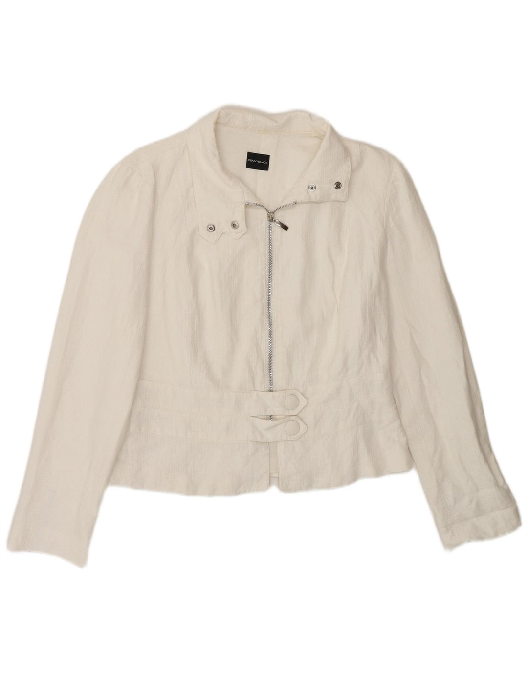 Penny Black Damen-Blazer mit durchgehendem Reißverschluss, UK 12, Mittelweiß