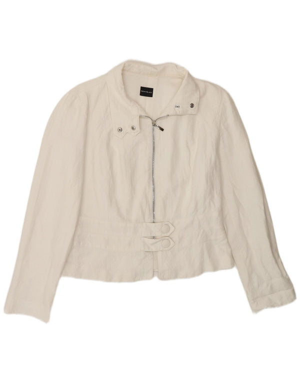 Penny Black Damen-Blazer mit durchgehendem Reißverschluss, UK 12, Mittelweiß