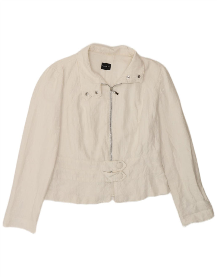 Penny Black Damen-Blazer mit durchgehendem Reißverschluss, UK 12, Mittelweiß