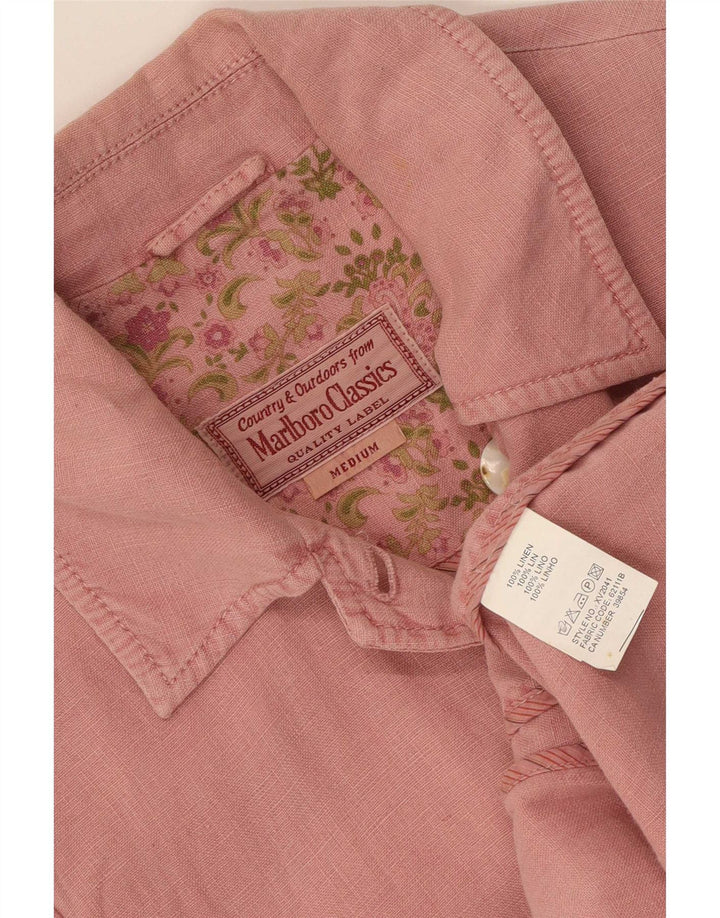 Marlboro Classics Damen 5-Knopf-Blazerjacke UK 12 Mittelrosa Leinen