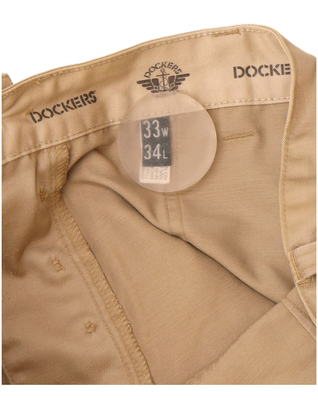Dockers Herren gerade Cargohose W33 L34 Beige Baumwolle