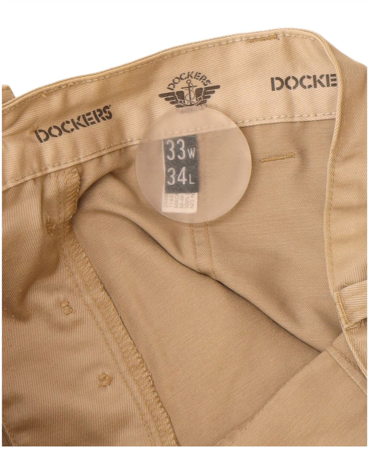 Dockers Herren gerade Cargohose W33 L34 Beige Baumwolle
