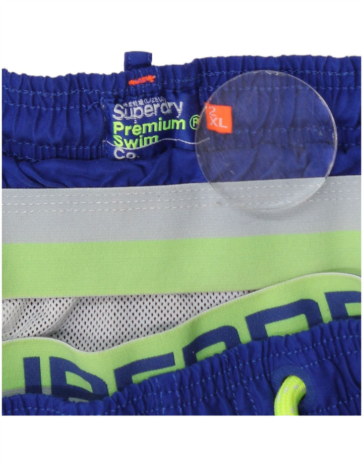 Superdry Herren-Badeshorts mit Grafik, 2XL, Blau, Polyester