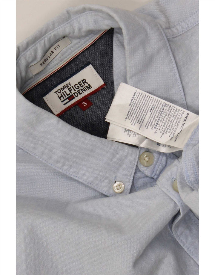 Tommy Hilfiger Herrenhemd, kleine blaue Baumwolle