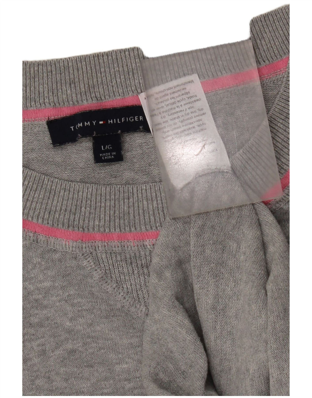 Tommy Hilfiger Damen-Pullover, übergroß, Rundhalsausschnitt, Gr. 16, Grau