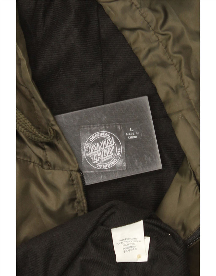 Santa Cruz Herren-Bomberjacke mit grafischer Kapuze, UK 40, Größe L, Khaki, Polyester