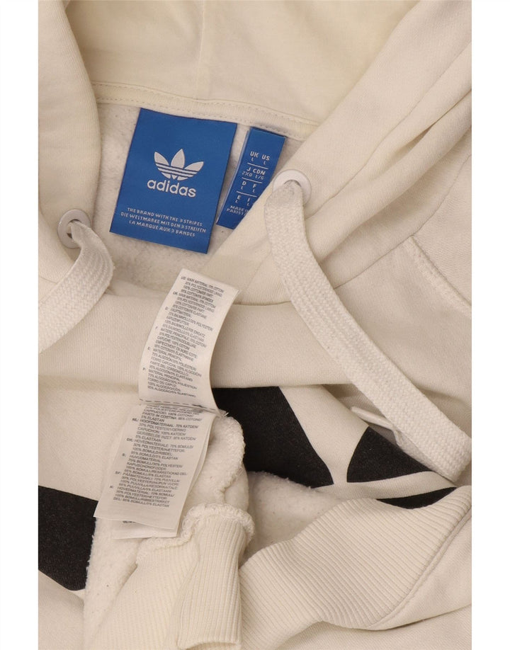 Adidas Herren Kapuzenpullover mit Grafik, groß, aus weißer Baumwolle