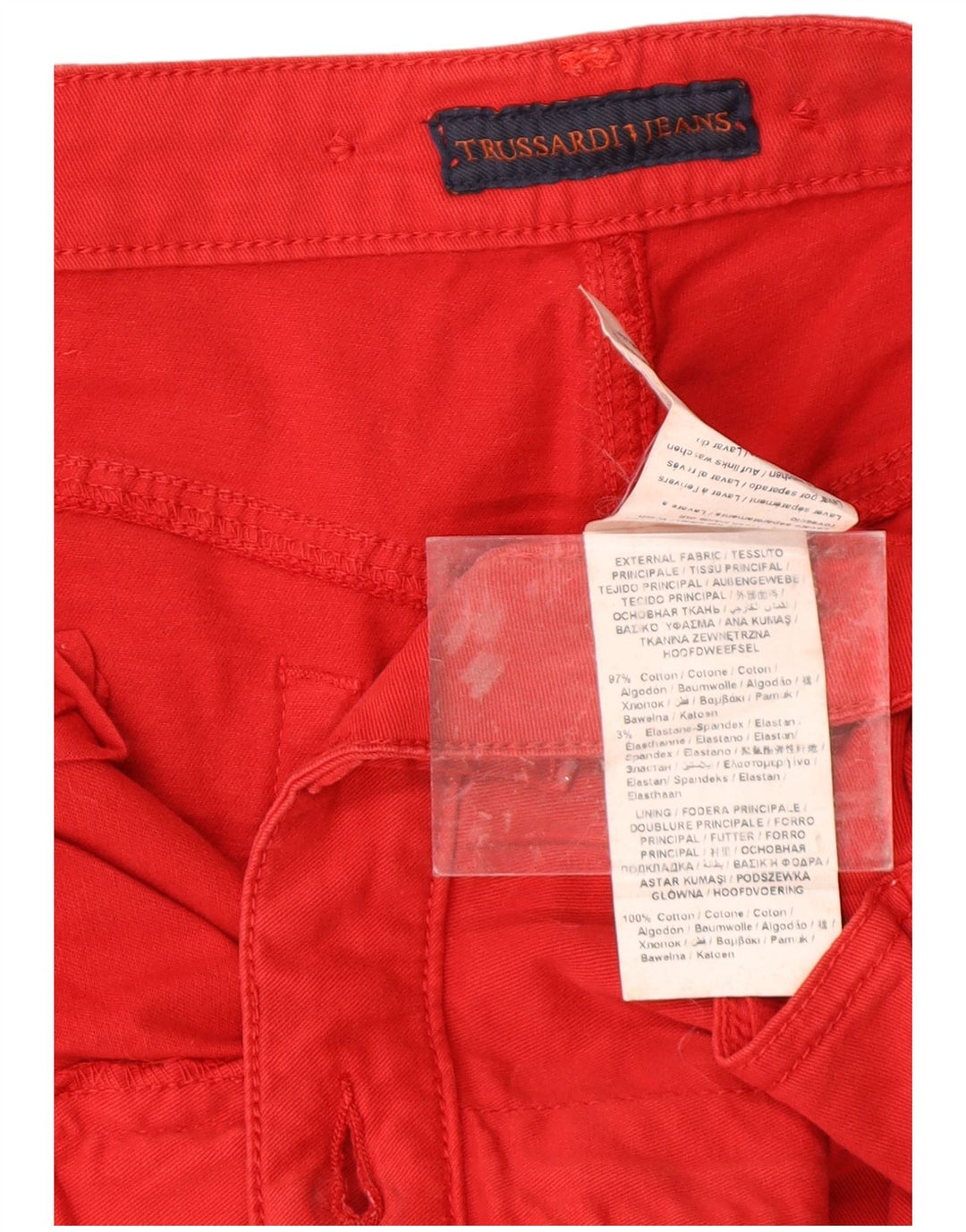 TRUSSARDI Gerade Freizeithose für Damen, W34, L26, rote Baumwolle