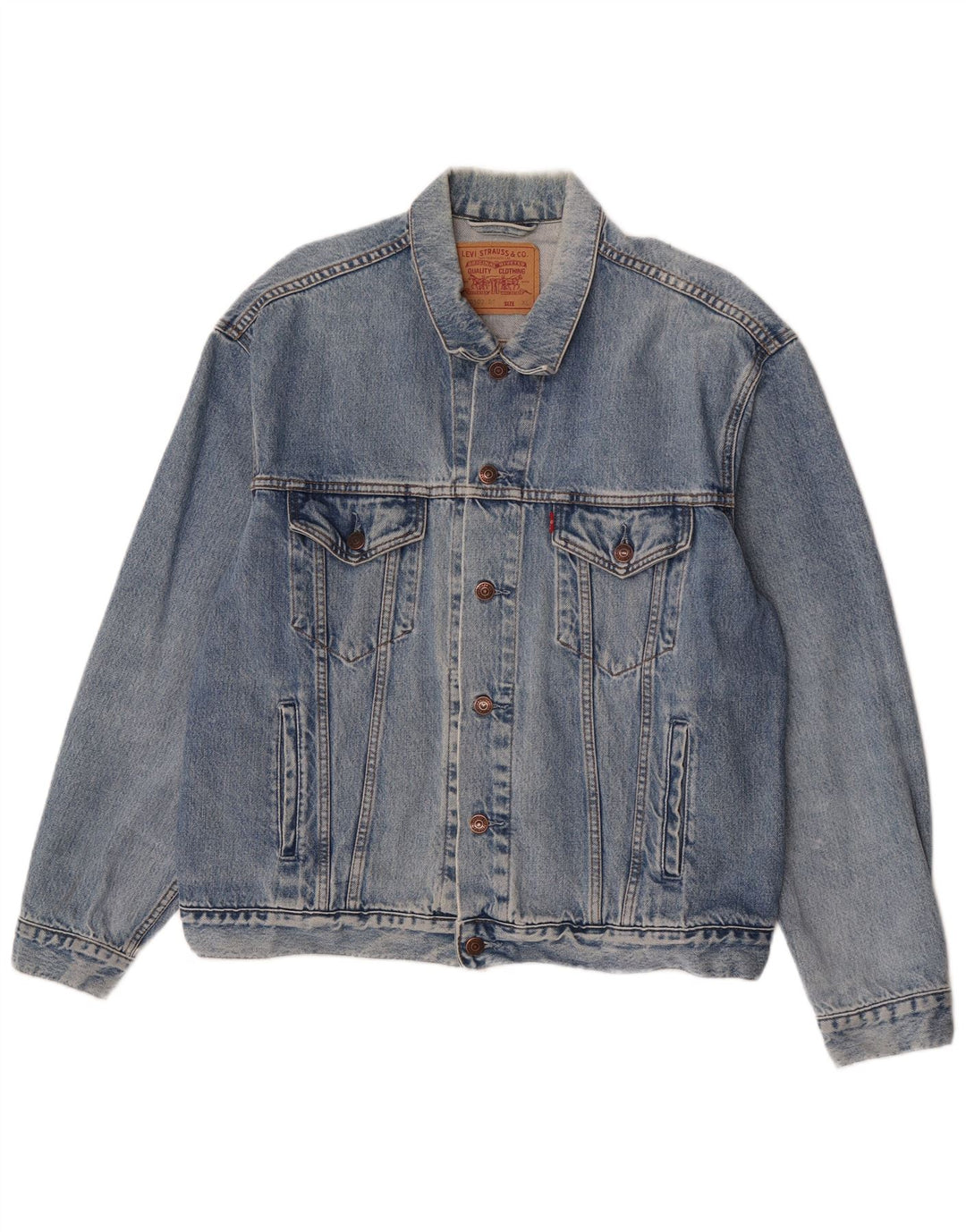 Levi's Herren Jeansjacke UK 42 XL Blaue Baumwolle