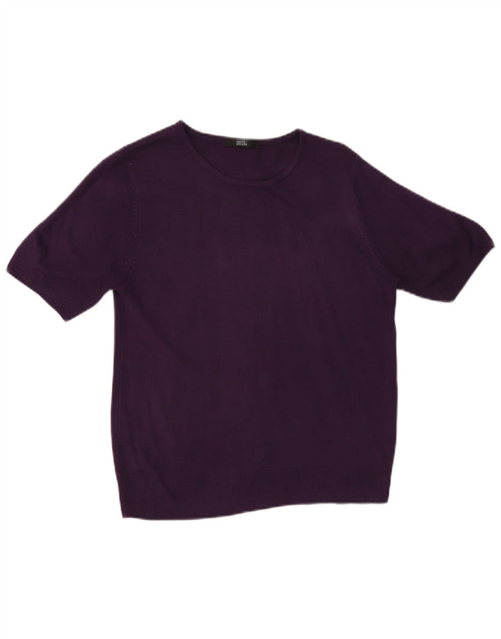 Marks & Spencer Damen-Pullover mit U-Boot-Ausschnitt, UK 12, Mittelviolett