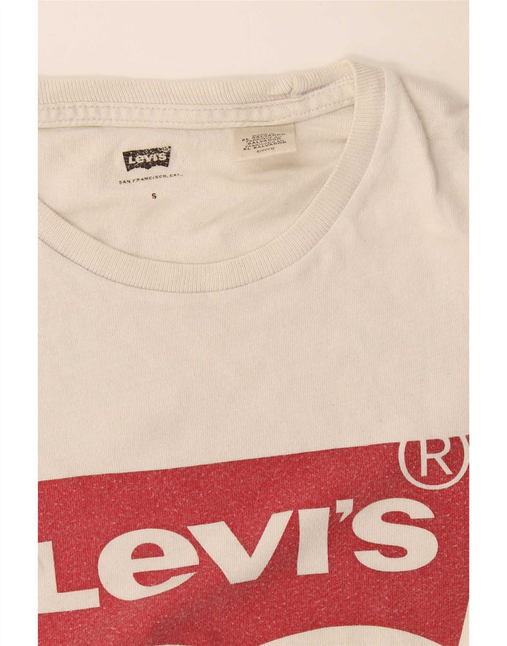 Levi's Damen-T-Shirt in Übergröße mit Grafik, UK 10, Größe S, Weiß