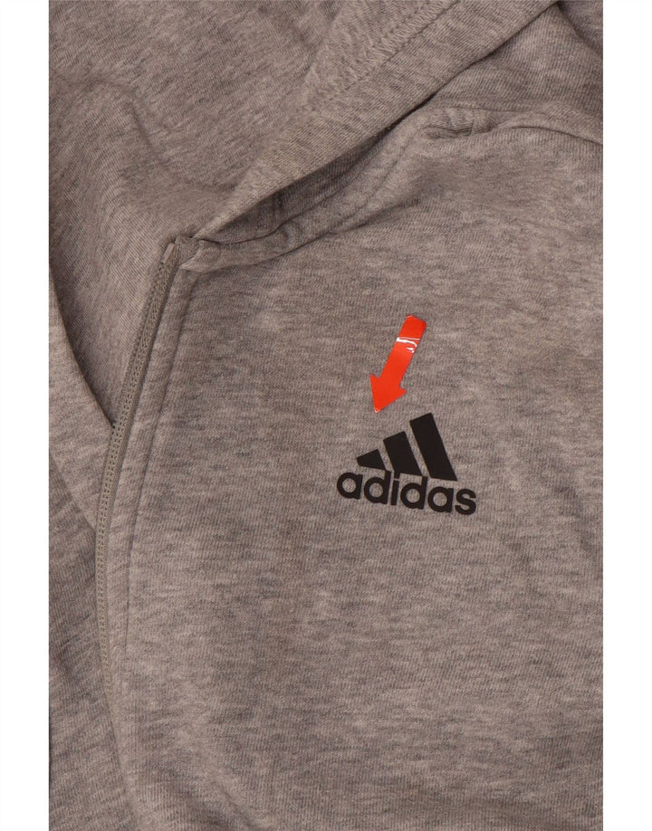 ADIDAS Jungen-Kapuzenpullover mit Reißverschluss, 11–12 Jahre, Grau