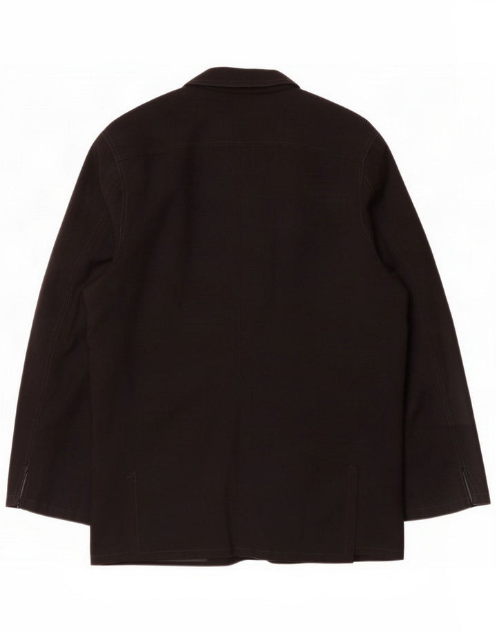 Vintage Damen übergroße 1-Knopf-Blazerjacke UK 10 Small Black