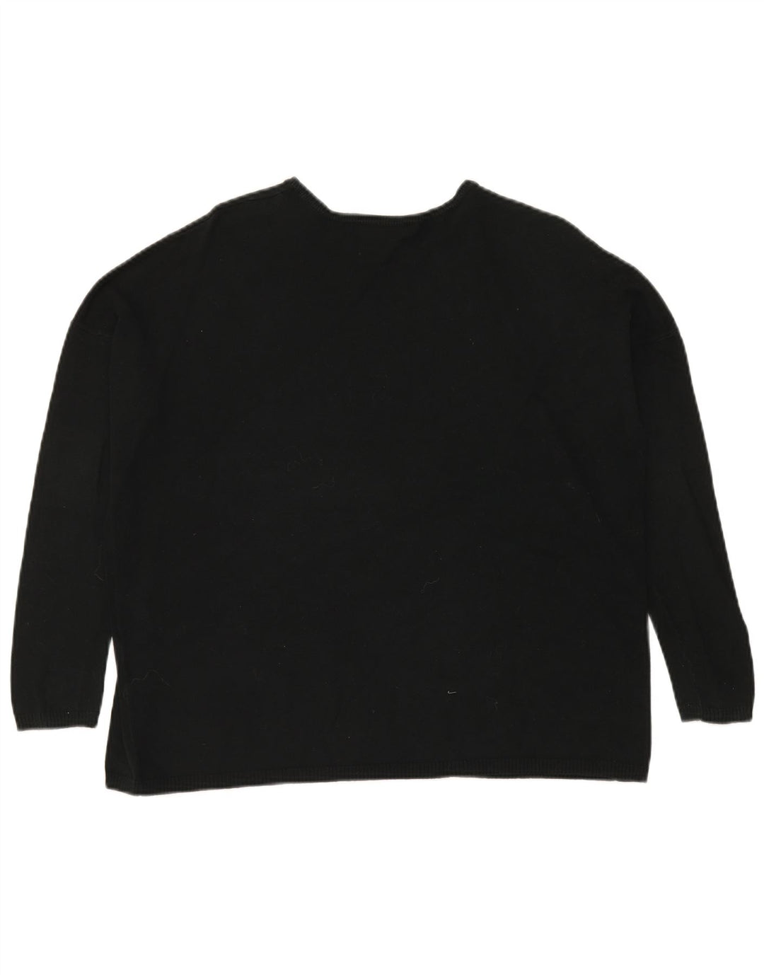 Zara Damen-Pullover, übergroß, U-Boot-Ausschnitt, Gr. 14, mittelschwarz