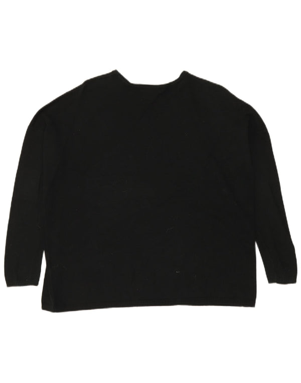 Zara Damen-Pullover, übergroß, U-Boot-Ausschnitt, Gr. 14, mittelschwarz
