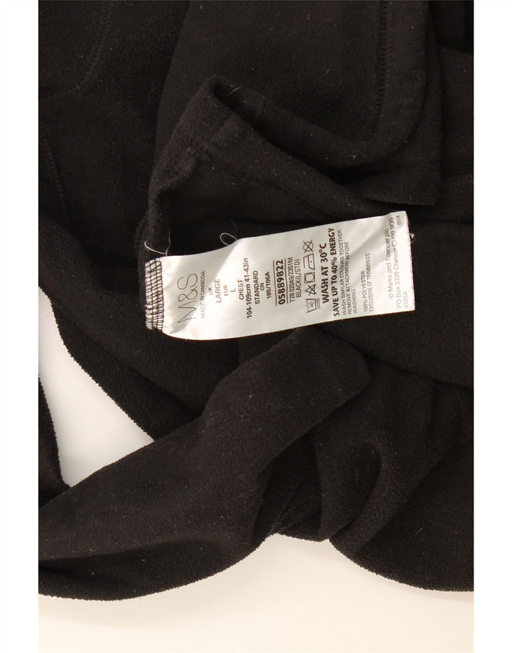 Marks & Spencer Herren Fleecejacke UK 40 Large Schwarz Polyester