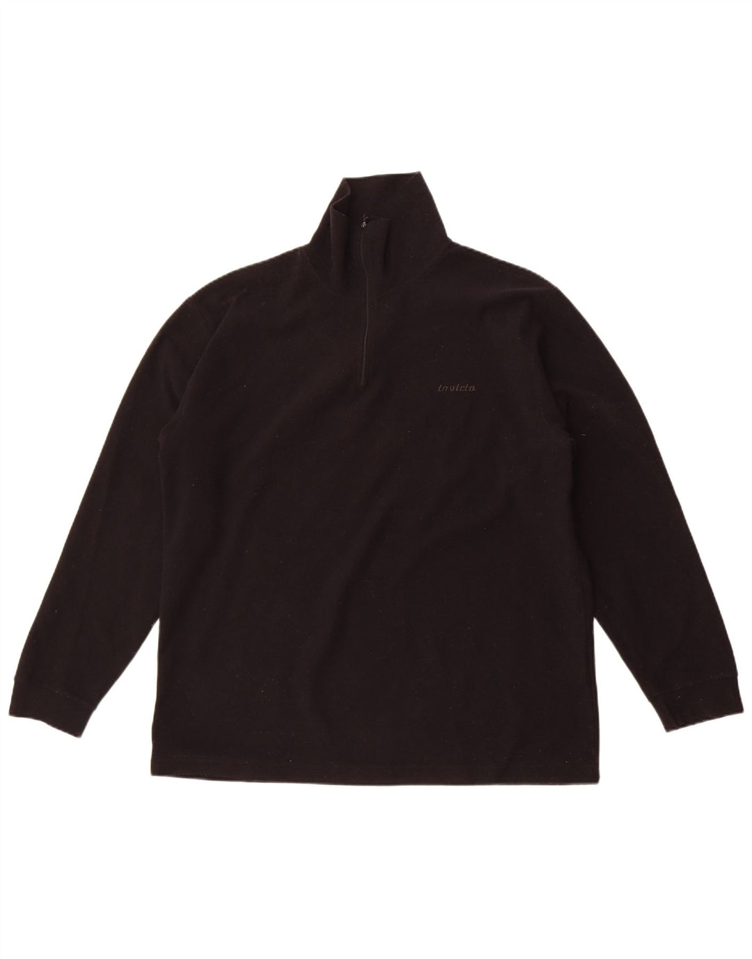 Invicta Herren-Fleecepullover mit Reißverschluss, XL, schwarzes Polyester