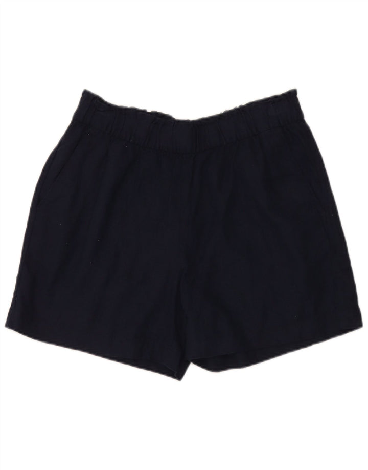Marks & Spencer Freizeitshorts für Damen UK 12 Medium W32 Marineblau Flachs