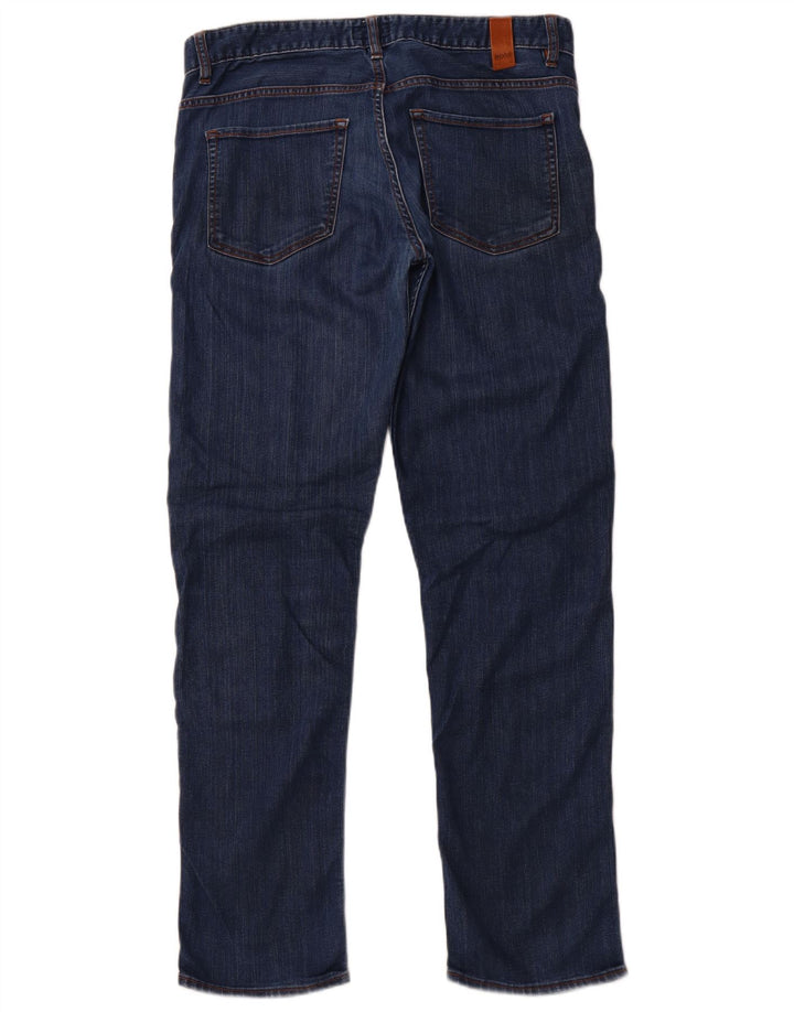 HUGO BOSS Damen Slim Jeans W33 L32 Blaue Baumwolle