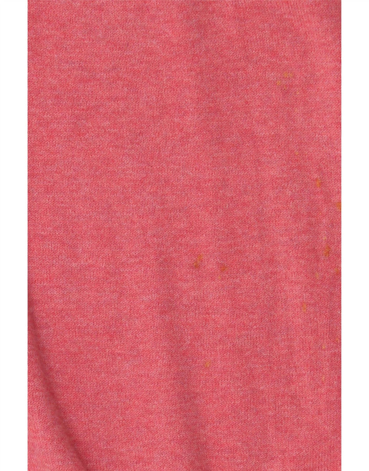 Marks & Spencer Herren-Pullover mit normaler Passform und V-Ausschnitt aus mittelrosa Baumwolle