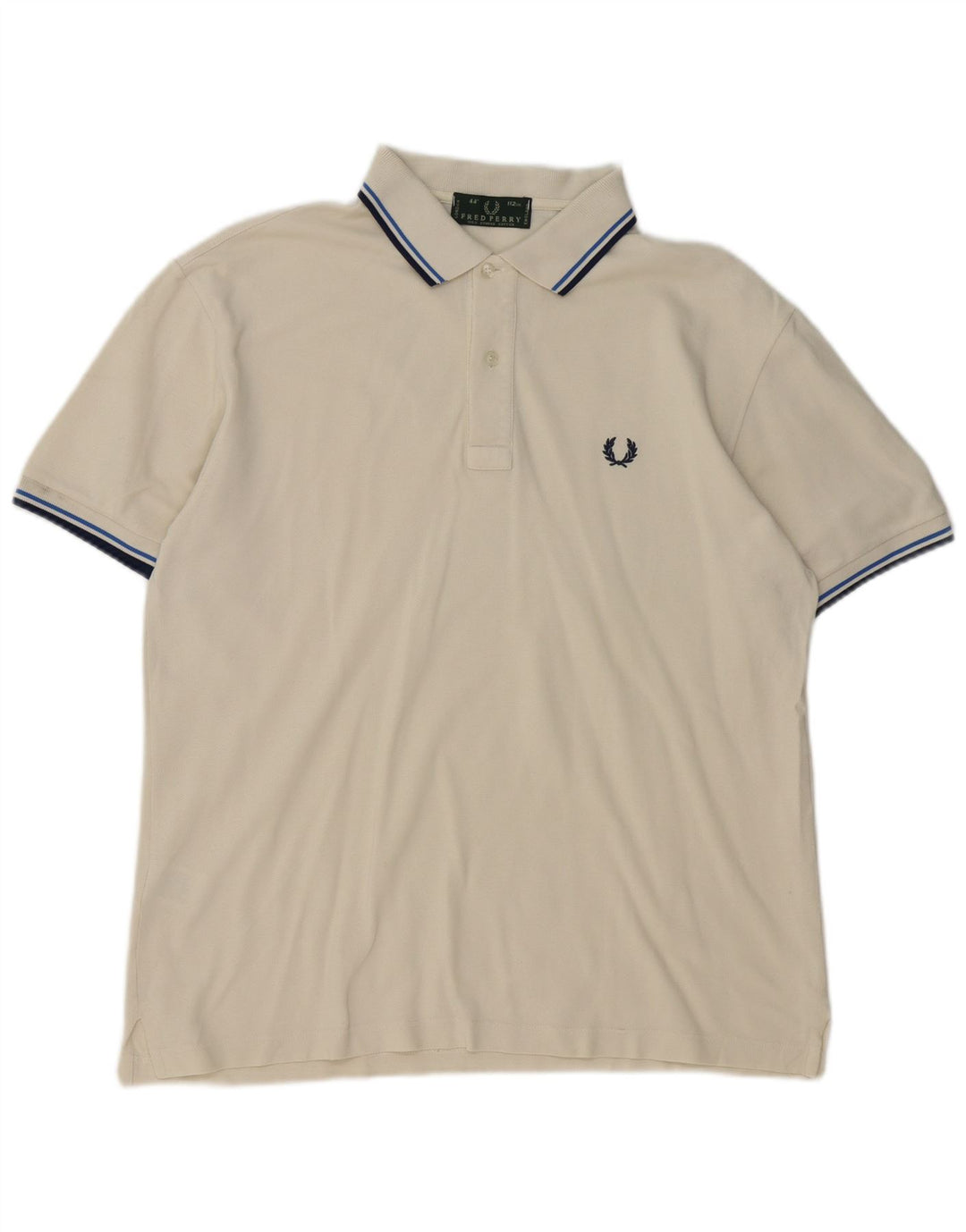 Fred Perry Herren-Poloshirt aus mittelweiß gestreifter Baumwolle