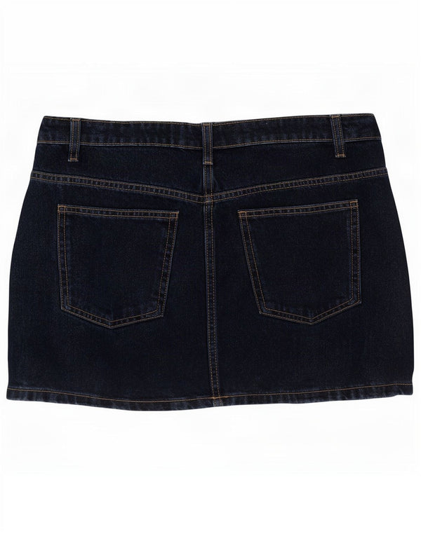 Zara Damen Mini-Jeansrock Medium W28 Marineblaue Baumwolle