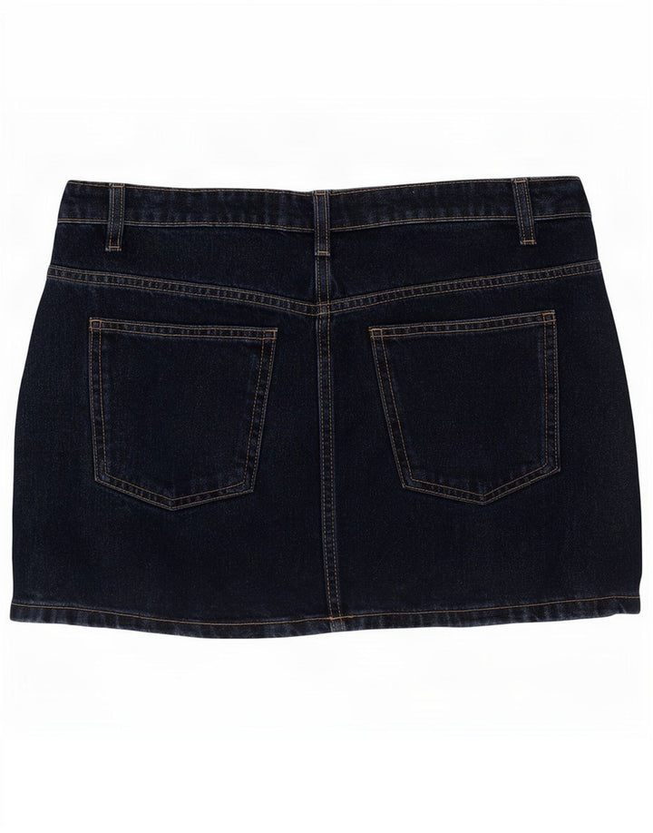 Zara Damen Mini-Jeansrock Medium W28 Marineblaue Baumwolle