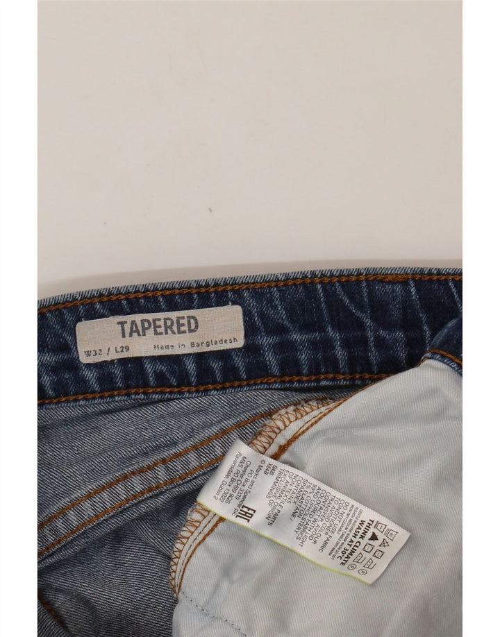 Marks & Spencer Herren Tapered Jeans W32 L29 Blaue Baumwolle