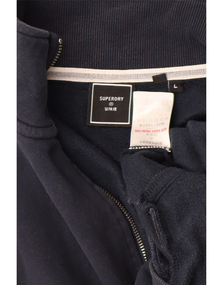 SUPERDRY Damen-Trainingsanzug-Top-Jacke, UK 16, Größe L, Marineblau, Baumwolle