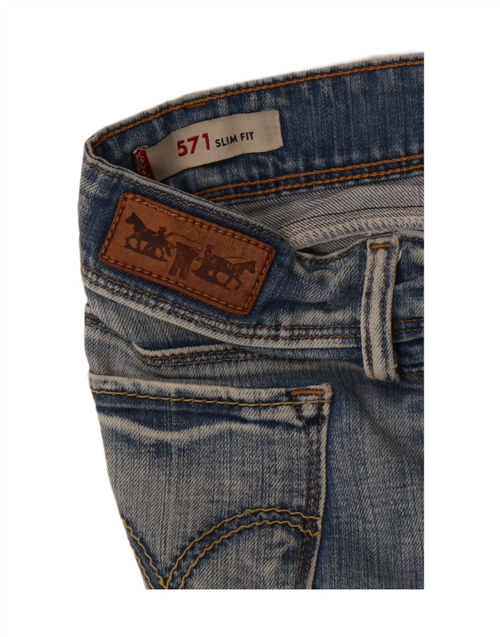 Levi's Damen 571 Low Waist Slim Jeans W26 L34 Blau