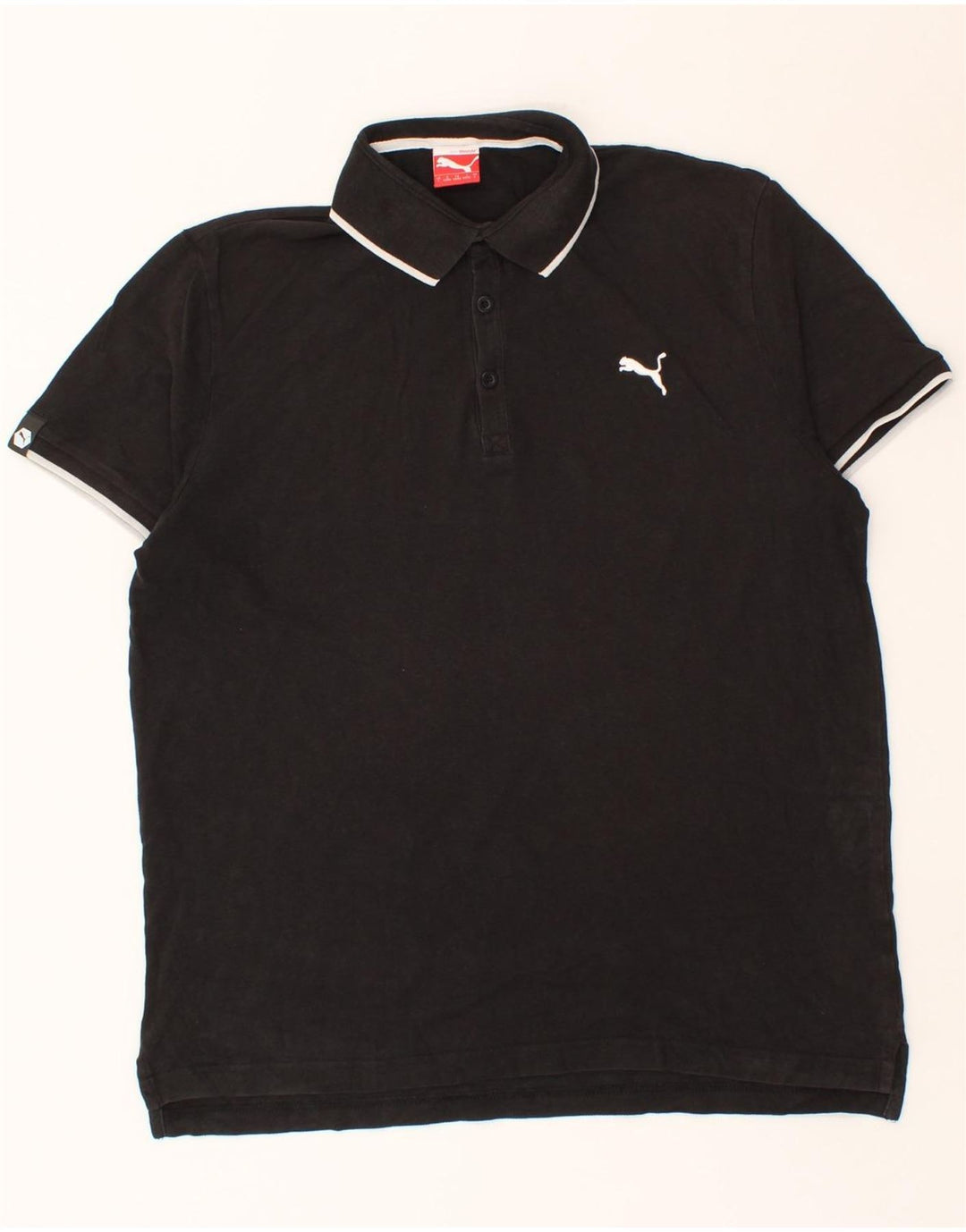 PUMA Mens Polo Shirt Large Black Vintage Puma and Second-Hand Puma from Messina Hembry 