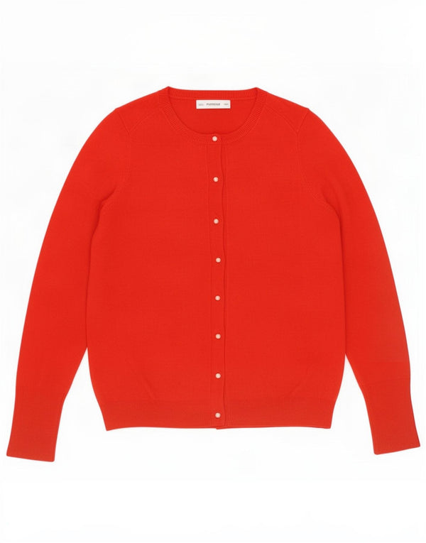 Zara Damen-Cardigan-Pullover UK 12 Mittelrote Viskose