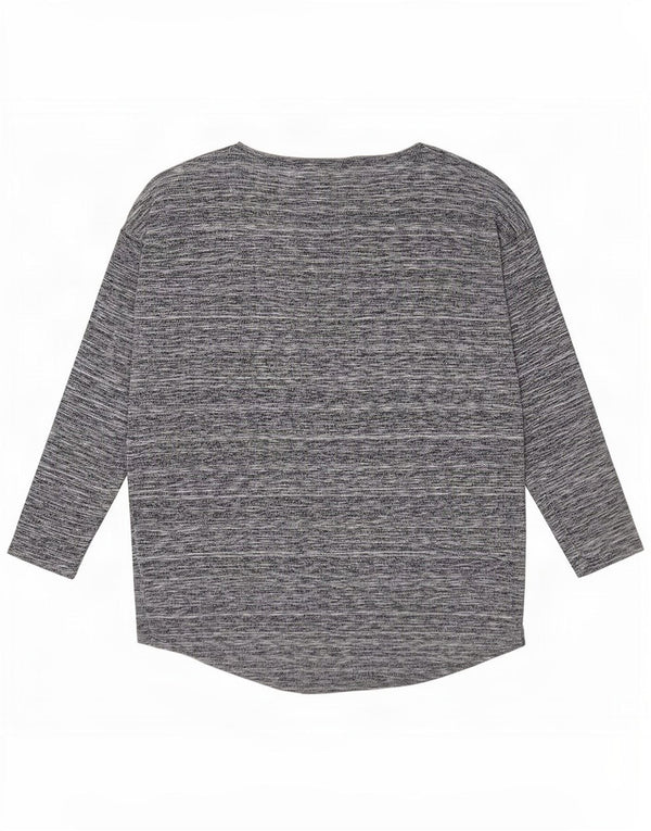 Phase Eight Damen Top Langarm UK 12 Mittelgrau gefleckte Viskose