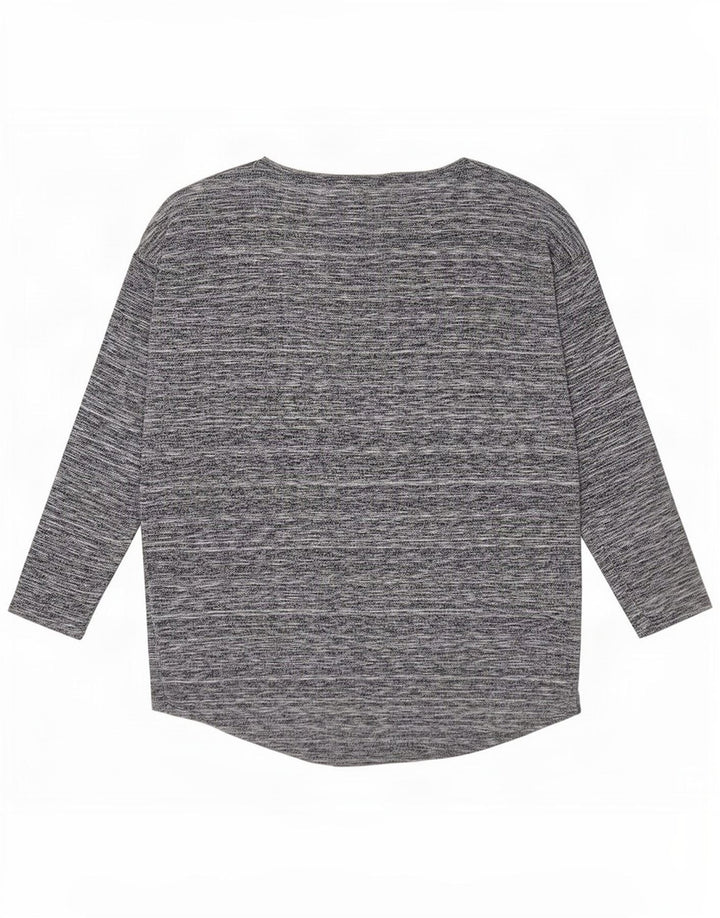 Phase Eight Damen Top Langarm UK 12 Mittelgrau gefleckte Viskose